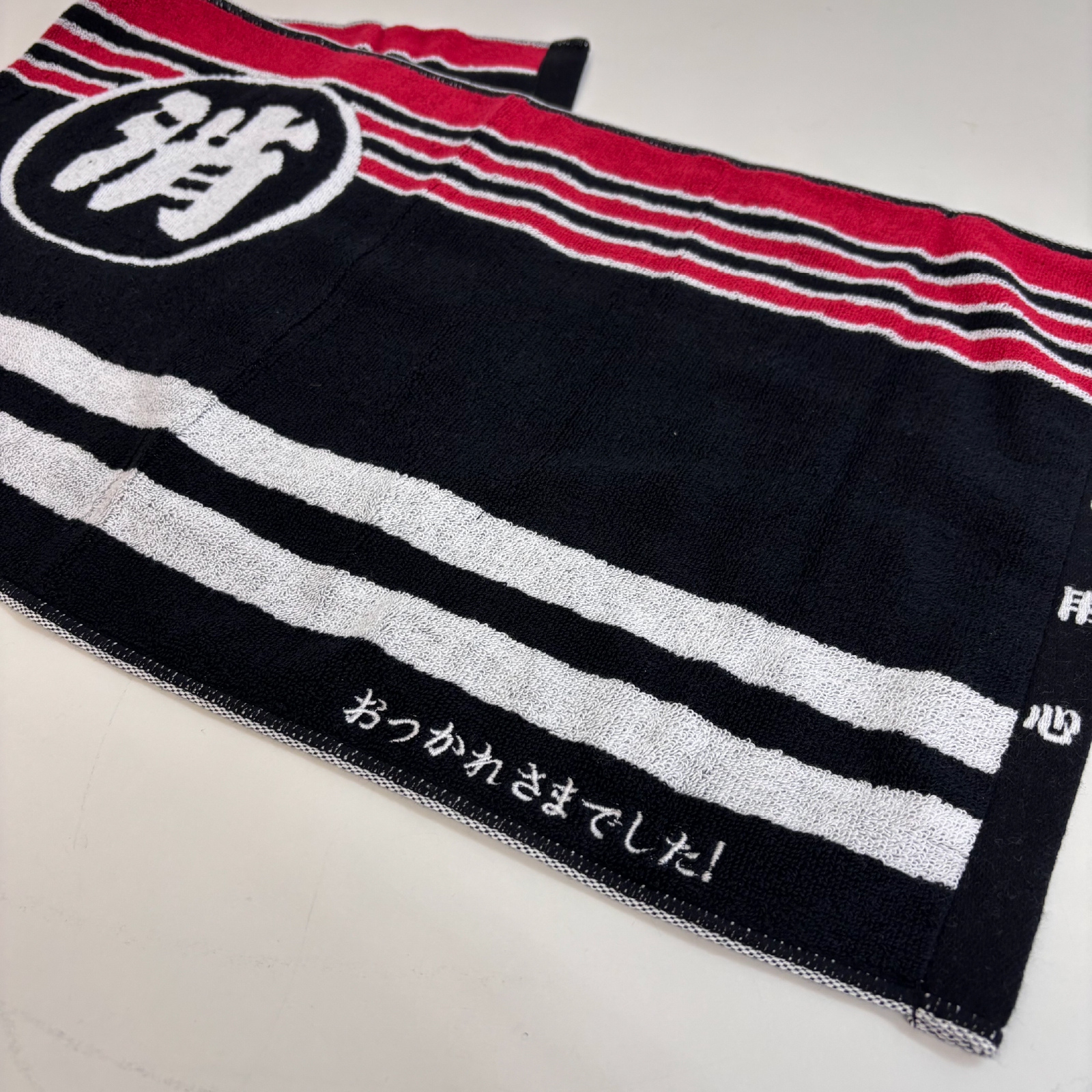 消防団法被デザイン　フェイスタオルに刺繍加工のご依頼をいただきました。