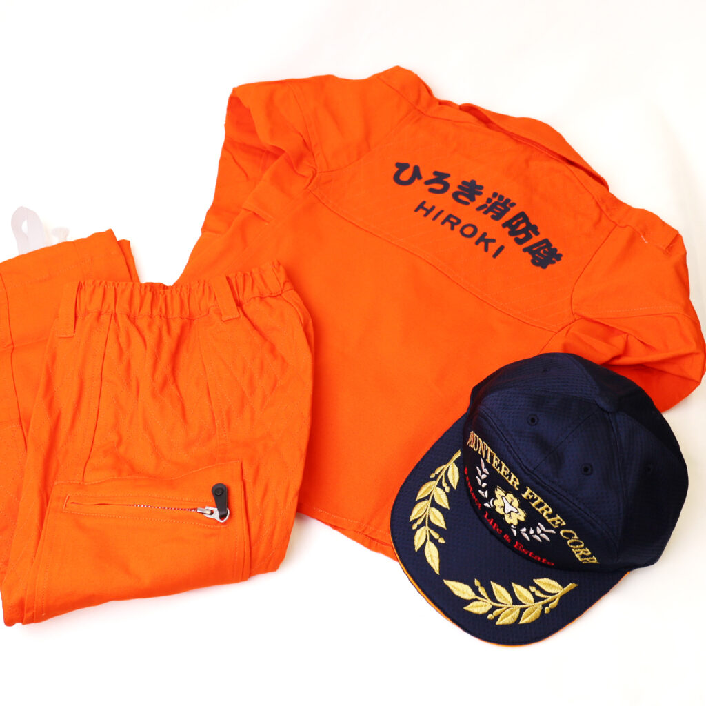 ひろき消防隊プリント加工子供用救服とアポロキャップ
